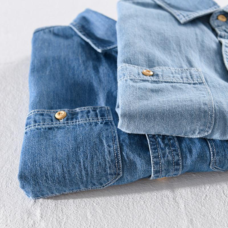 Casual Denim Short-sleeved Shirt - MAXIME