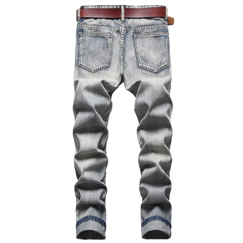 Nostalgic Jeans Ripped Special Embroidered Men's Pants - MAXIME