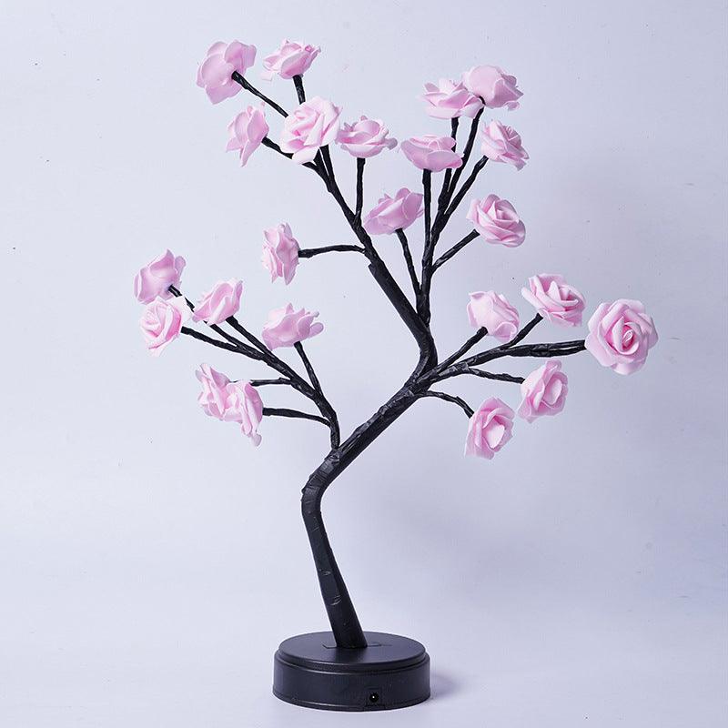 Table Lamp Flower Tree Rose Lamps Fairy Desk Night Lights USB Operated Gifts For Wedding Valentine Christmas Decoration - MAXIME