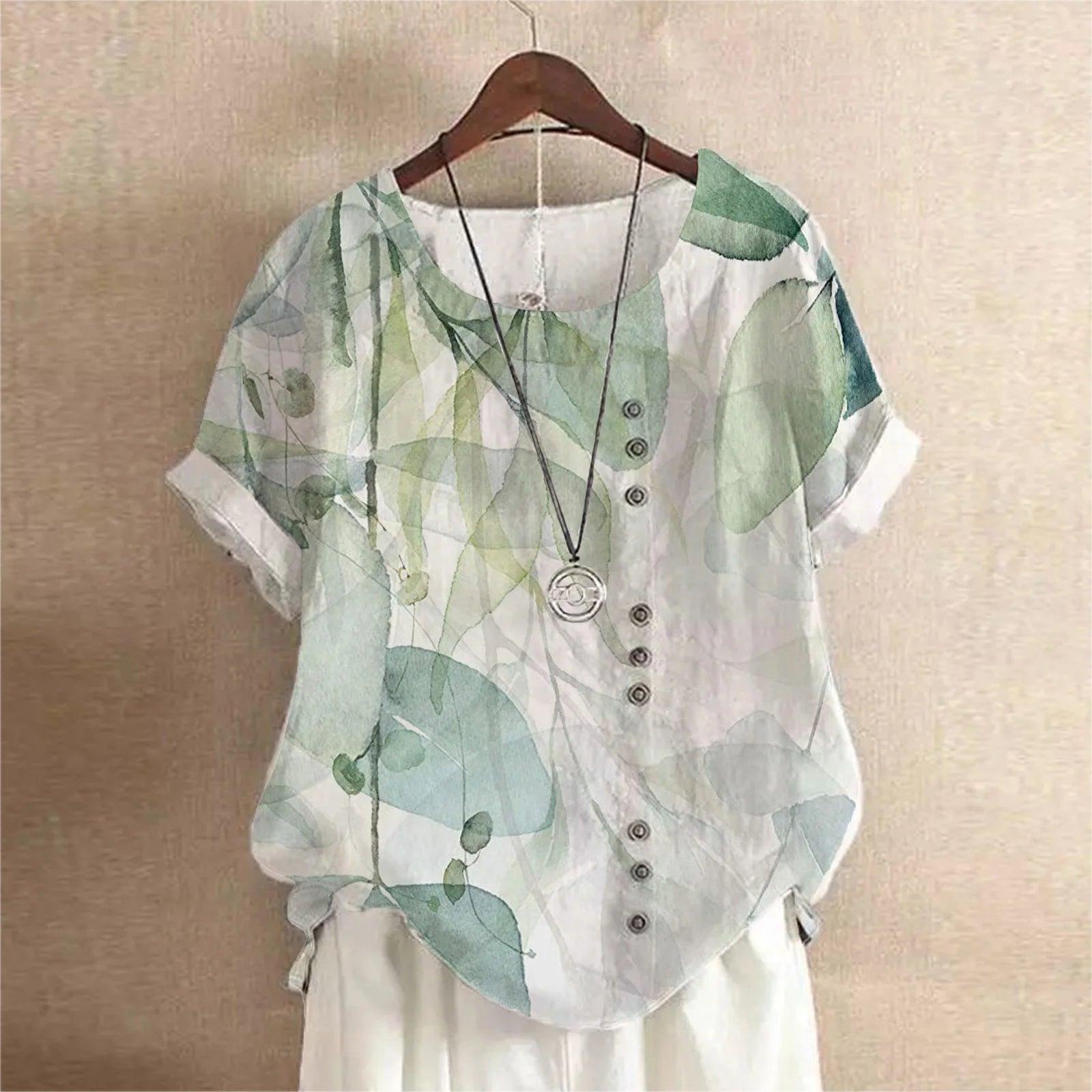 Women T-shirt Loose Casual Shirt Short Sleeve - MAXIME