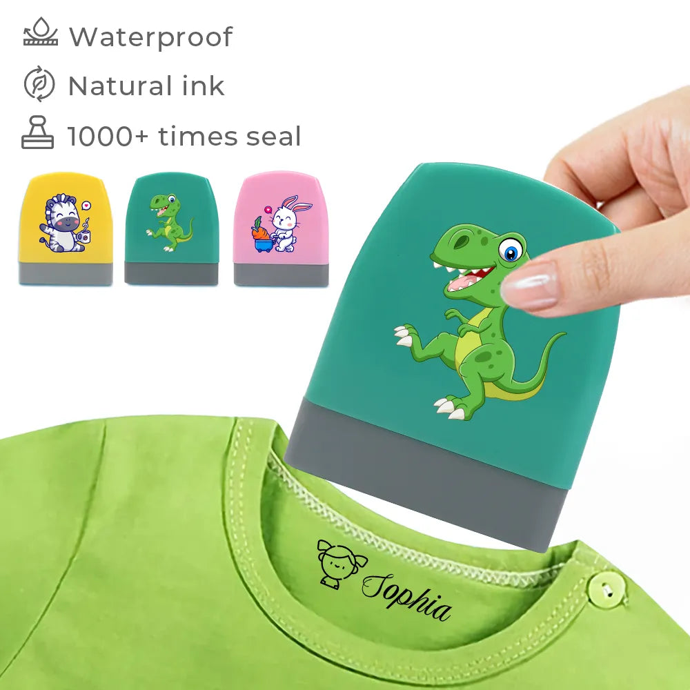 Maxime Cartoon Dinosaur Custom Name Stamp For Clothing Personalise For Student Clothes Chapter Children's - MAXIME