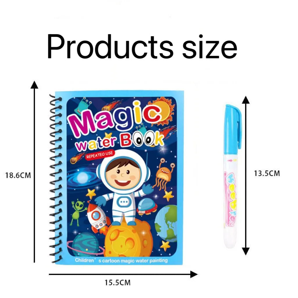 Maxime 1 Book+1 Pen Reusable Coloring Book Magic Water Painting Book Sensory Early Education Puzzle Drawing Toys - MAXIME