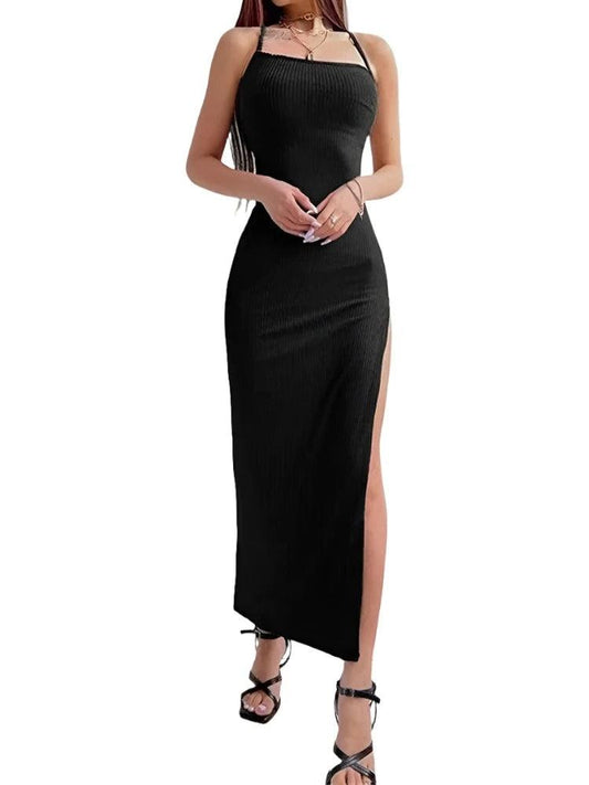 Sexy Black Long Bodycon Dress - MAXIME