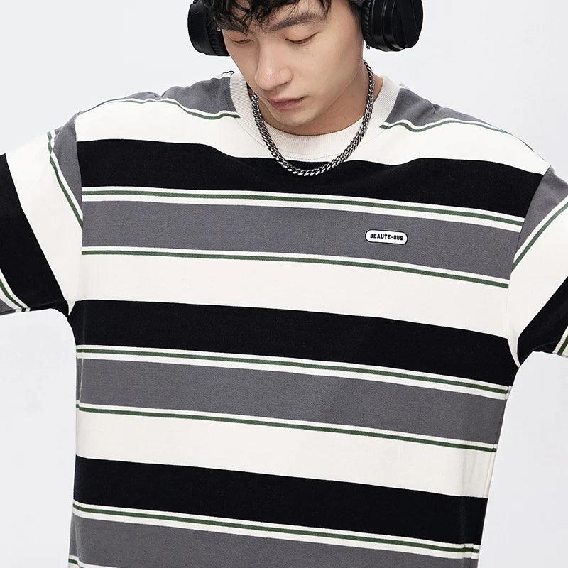 Striped T-shirts Couples For Men And Women - MAXIME