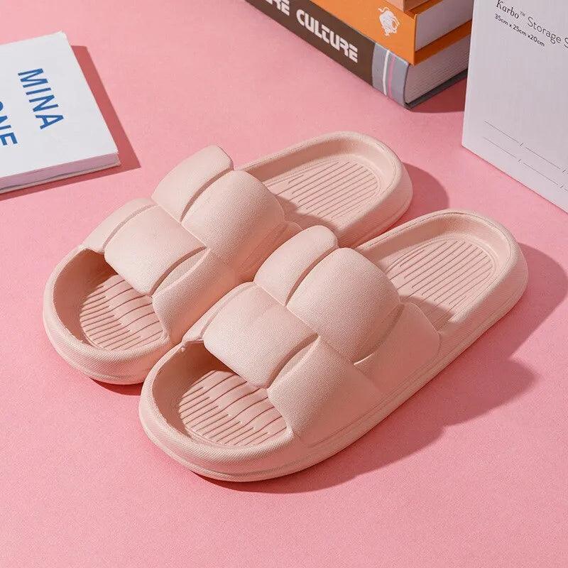 Maxime 1PC Thick Flat Bottom Bathroom Home Slippers Fashion Soft Sole EVA Indoor Lady Sandals 2023 Summer Non Slip Flip Flops - MAXIME