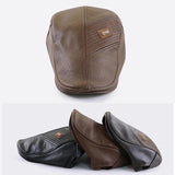 Leather Beret Hat Men - MAXIME