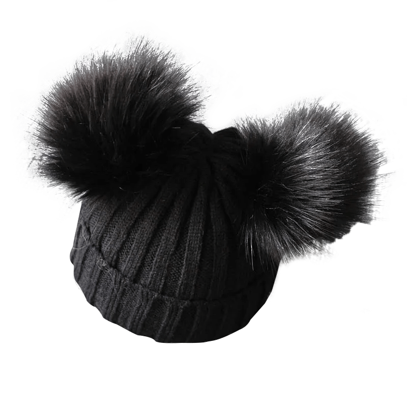 Maxime Cute Pompom Baby Hat Warm Winter Knitted Kids Baby Girl Boy Beanie Cap Solid Outdoor Infant Toddler Children Hat Bonnet - MAXIME