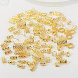 90pcs Hollow Braids Hair Rings Golden - MAXIME