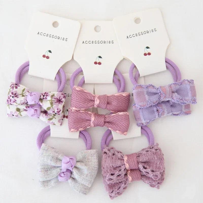 10Pcs/Set Floral Bow Baby Hair Elastic - MAXIME