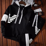 Men's New Warm Sportswear Fashion Printed Hooded Sweatshirt Set - MAXIME