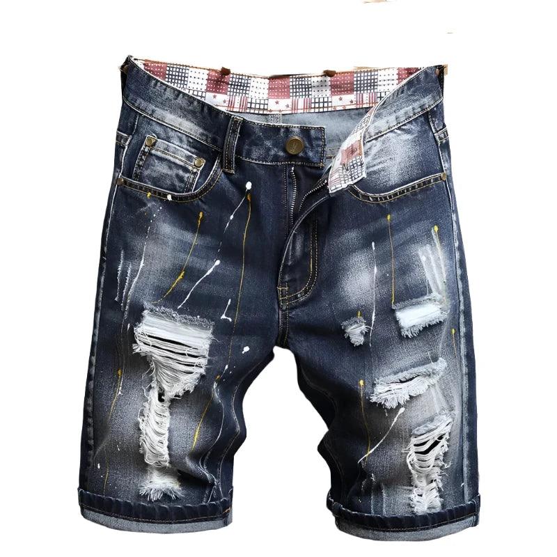 Straight Slim Denim Shorts Male Brand Pants - MAXIME