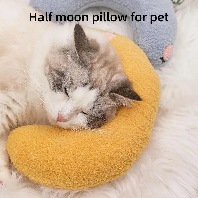 Maxime Pet Half-Moon Pillow Cat Stepping On Milk Pillow U-Shaped Pillow Deep Sleep Super Soft Fluffy Pet Calming Toy - MAXIME