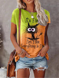 Summer New Women's Fashion T-shirt Round Neck Plus Size Shirt Tops 3D Printed Casual - MAXIME