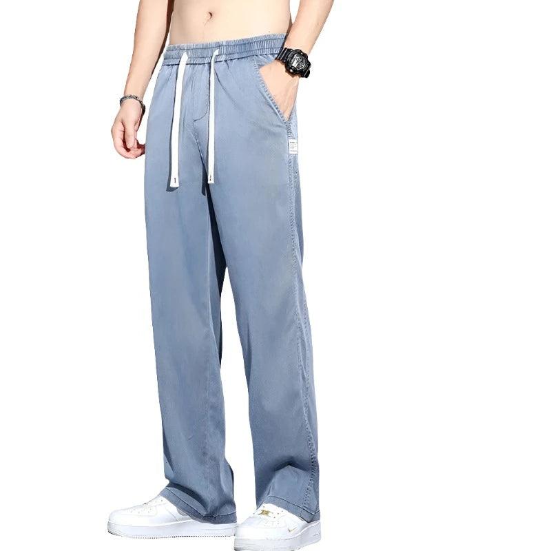 Wide-leg Men Jeans Soft Casual Straight Trousers - MAXIME