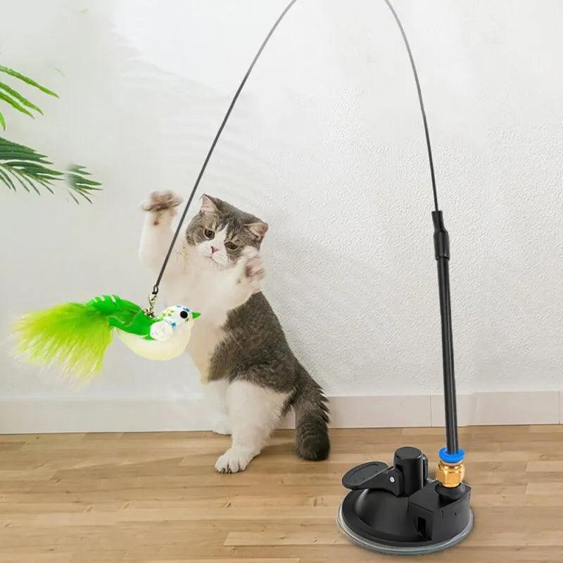 Maxime 1 Piece Funny Cat Stick Cat Relieving Stuffy Self-Hi Feather Bite-Resistant Steel Wire Long Rod Small Kitten Toy - MAXIME