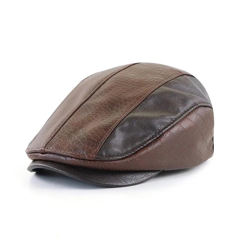 Leather Beret Ladies Fashion Newsboy Caps Man - MAXIME