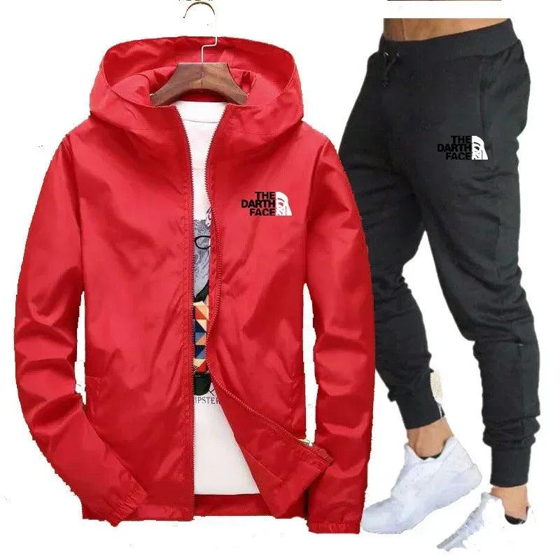 Men's fashion casual fitness jacket sportswear suit two-piece - MAXIME