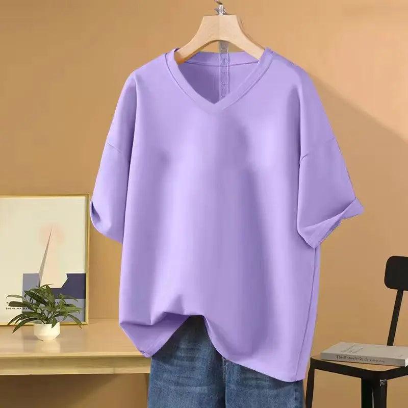 All-match Basic Tops Tees Vintage Fashion Women Clothing - MAXIME