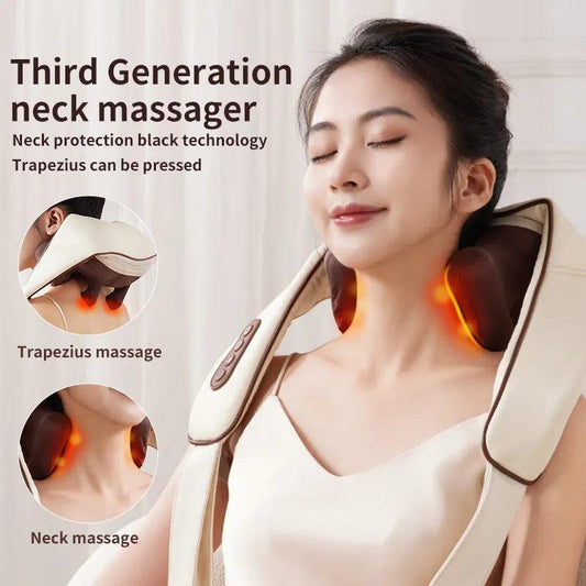 Electric Cervical Massage Shawl Wireless Rechargeable Portable Heated Kneading Neck Massager For Pain Relief - MAXIME