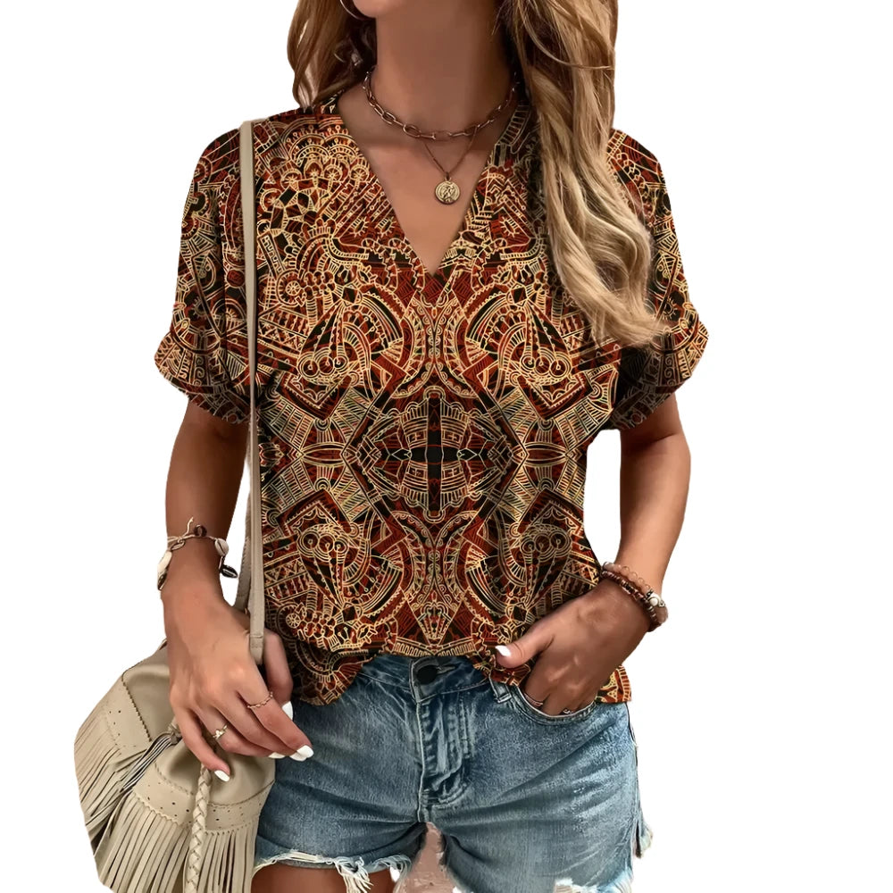 V-Neck Female Loose Clothing - MAXIME