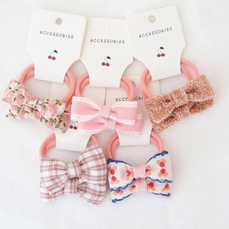 10Pcs/Set Floral Bow Baby Hair Elastic - MAXIME