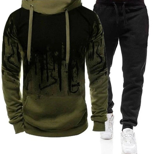 Trending Tracksuits Men Camouflage Hoodie + Pant 2 Piece Set Jogging Suits - MAXIME