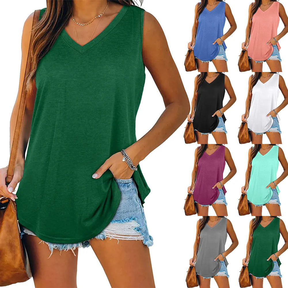 V Neck Casual Summer Sleeveless - MAXIME