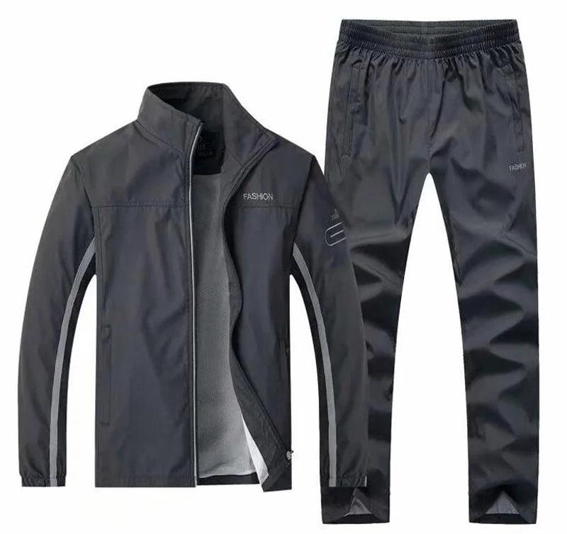 Men's Sportswear 2 Pieces Sets Brand Tracksuit with zipper pockets - MAXIME