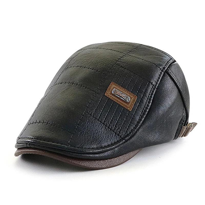 Leather Beret Hat Men - MAXIME