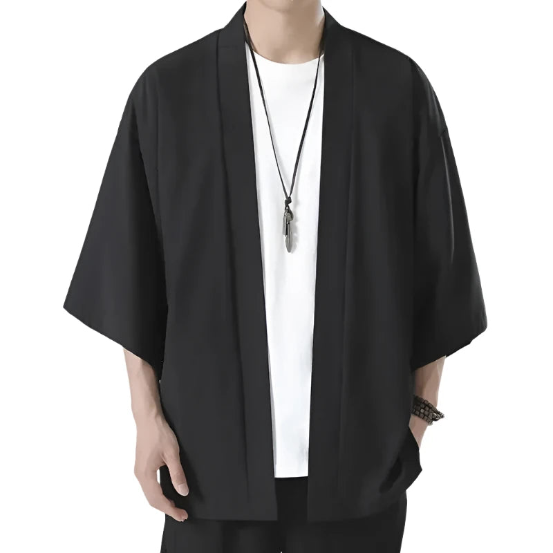 Black Cardigan Sleeve Outwear for Summer - MAXIME