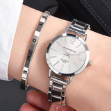 Maxime 2pcs Set Watch Luxury Women Simple Dial Hollow Strap Fashion Gold Bracelet Quartz Wristwatch Student Ladies Watches Reloj Mujer - MAXIME