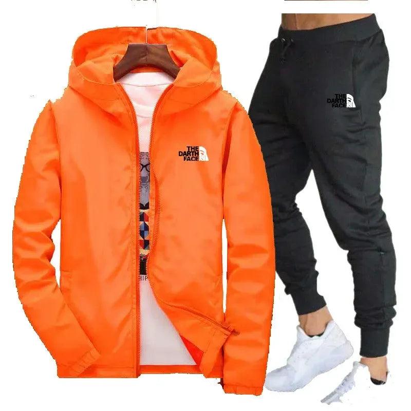 Men's fashion casual fitness jacket sportswear suit two-piece - MAXIME