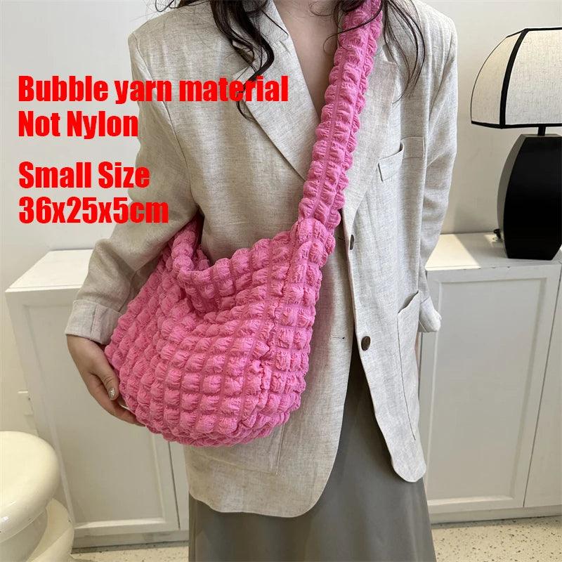 Women Pleated Bubbles Cloud Shoulder Bags Large - MAXIME