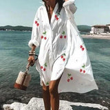 Spring Summer Women Loose Shirt Dress Casual Long Sleeve - MAXIME