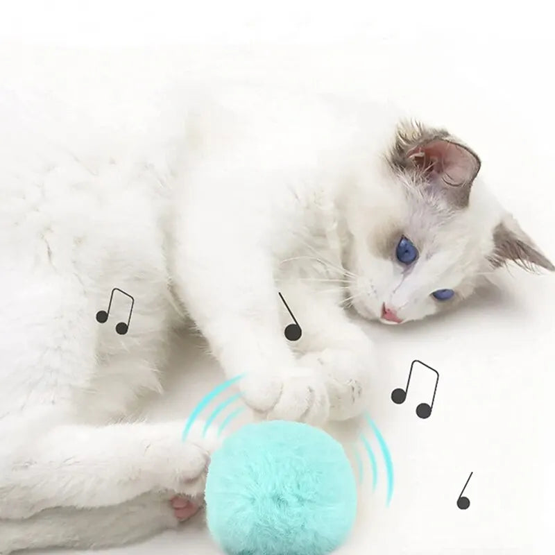 Maxime Interactive Ball Smart Cat Toys Plush Electric Catnip Training Toy Kitten Touch Sounding Pet Product Squeak Toy Ball - MAXIME