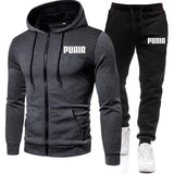 Autumn Winter Male Outdoors Hoodies Jogging Tracksuits 2 Piece - MAXIME