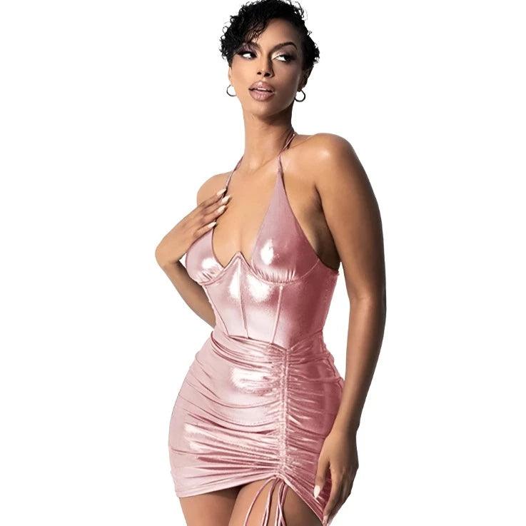 Shiny Mini Dress Women - MAXIME