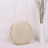 Maxime Minimalist Straw Bag Round Crossbody Purse Women Shoulder Vocation Style Handbag - MAXIME