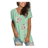 Women's Tops V-neck Printed T-shirt Casual - MAXIME