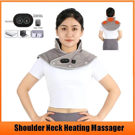 Electric Shoulder Protection Massager Neck Heating Massage USB Cervical Vibration Relieve Pain Relief - MAXIME