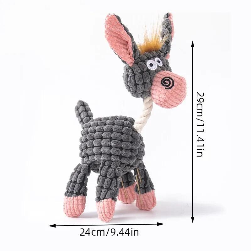 Maxime Dog Sounding Toy Molar Training Decompress Interactive Bite Resistant Donkey Shape Plush Toys Pet Supplies - MAXIME