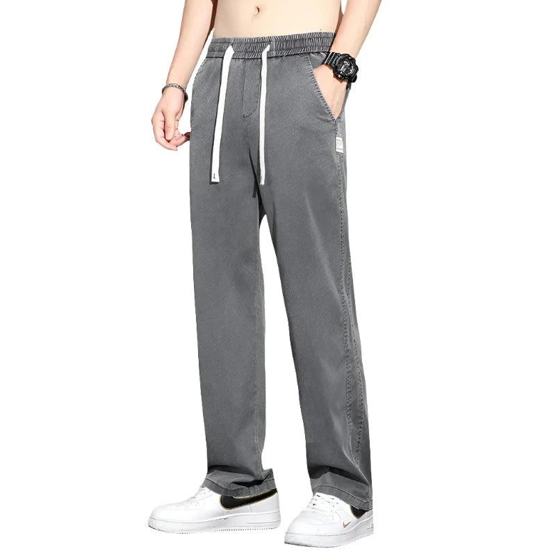 Wide-leg Men Jeans Soft Casual Straight Trousers - MAXIME