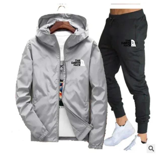 Men's fashion casual fitness jacket sportswear suit two-piece - MAXIME