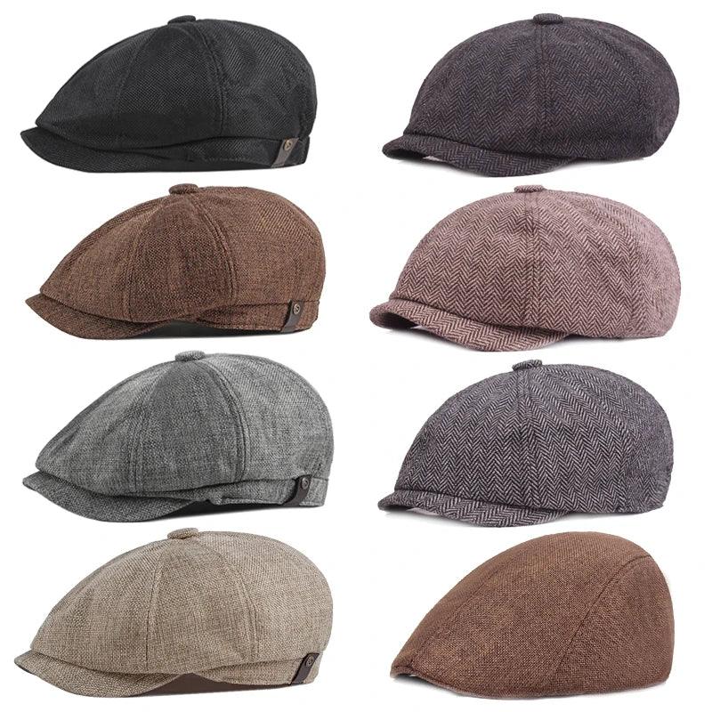 Berets Flat Peaked Cap Street Hats for Men Women - MAXIME