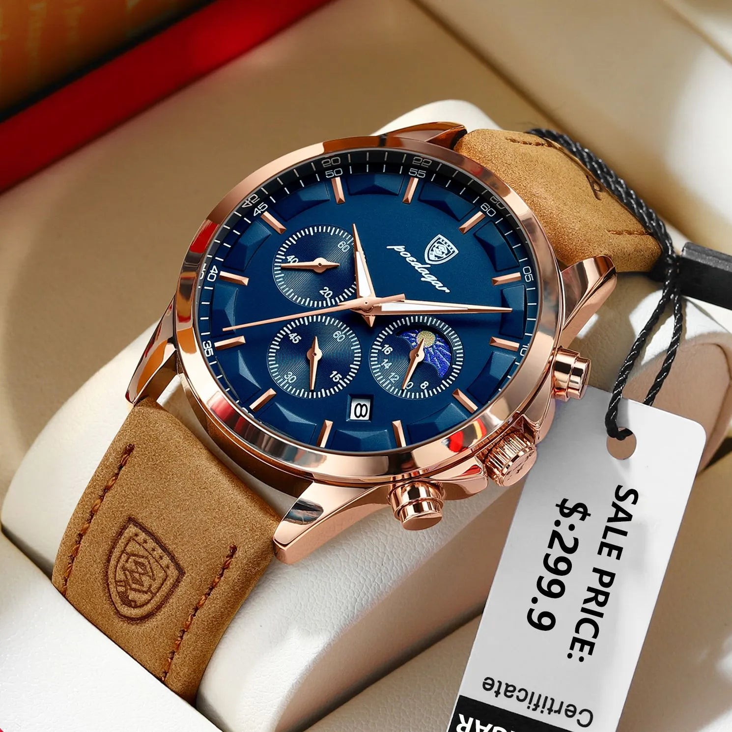 POEDAGAR Men Quartz Watch Luxury Sports Waterproof - MAXIME