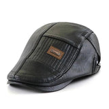 Leather Beret Hat Men - MAXIME