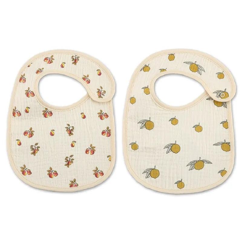 Maxime 2pcs Cotton Gauze Baby Bibs U Shaped Newborn Infants Waterproof Printing Burp Cloths Saliva Towel for Baby Boys Girls - MAXIME