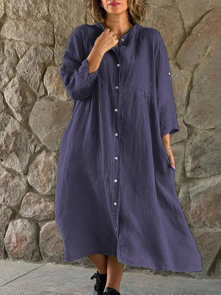 Maxime Long Sleeve Shirt Dresses - MAXIME