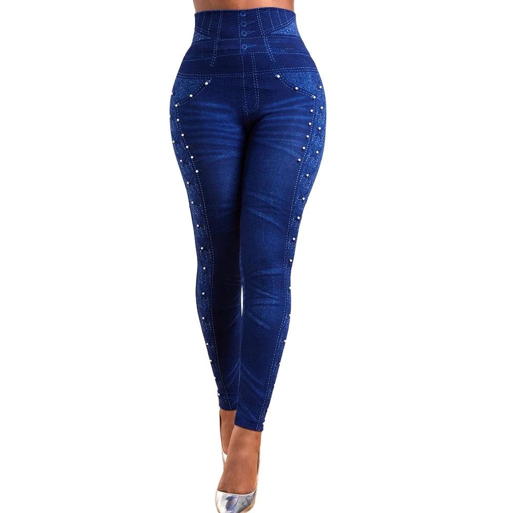 Women's Jeans High Waist Pants Ladies Casual Stretchy Skinny Trousers - MAXIME