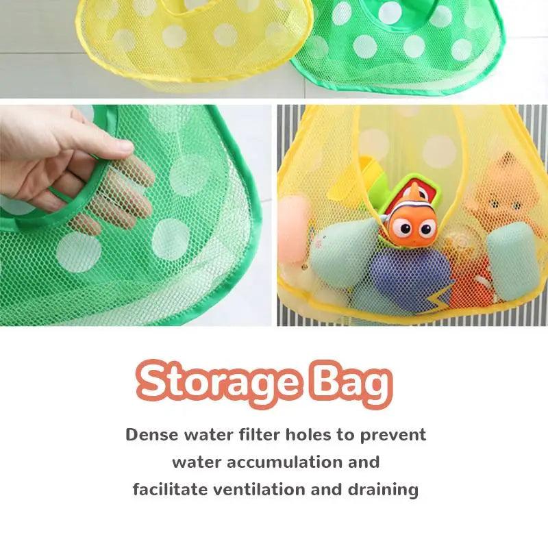 Maxime Duck Frog Bath Toy Storage Bag Organize Water Toys Game Bag for Kids Strong Suction Cups Durable Polyester Perfect Gift for Xmas - MAXIME